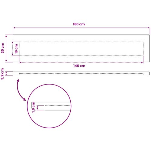  Pravokutni stolni vrh 160 x 30 x 3,2 cm Pravokutni Slike