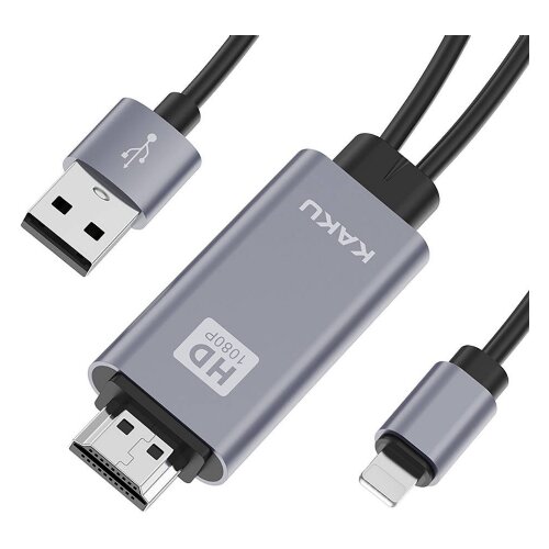 Kakusiga kabel HDMI na Lightning HD1080P za prenos slike iz iPhone Apple naprav - dolžina 1,8 metra Slike