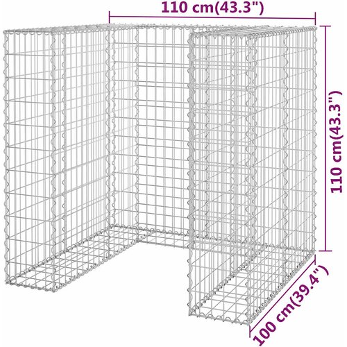  Gabionski zid za kantu od pocinčanog čelika 110 x 100 x 110 cm Slike
