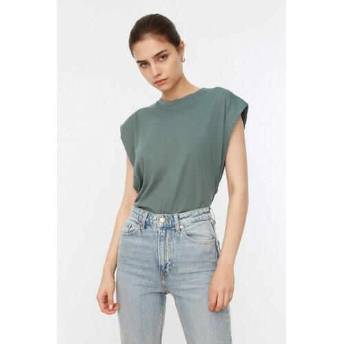 TRENDYOLMILLA Ženska majica TWOSS20TS0021, Zelena Cene