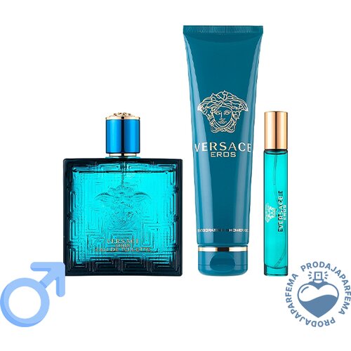 Versace Eros 100ml EDT + Parfemska kupka i gel za tu&amp;scaron;iranje 150ml + 10ml EDT Slike