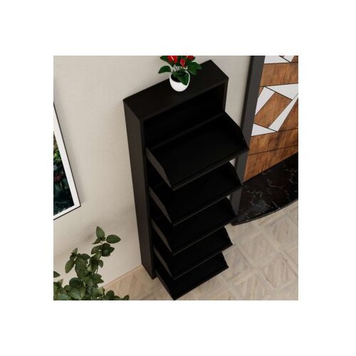 Hanah home ormar za cipele 5 piece metal black Slike
