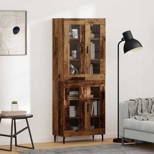  Highboard 2 pcs Staro drvo Inženjerska drva i staklo Cijene