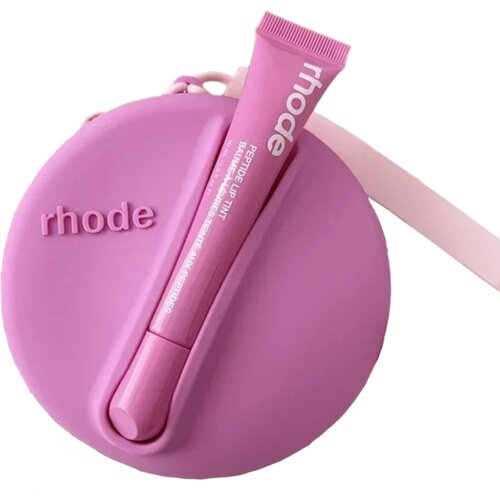  Rhode ROUND torbica with lipstick Roza Cene