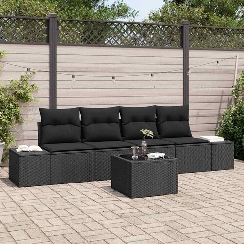  Set sofe s jastukom s jastukom 5 pcs Crna poliratan Cijene