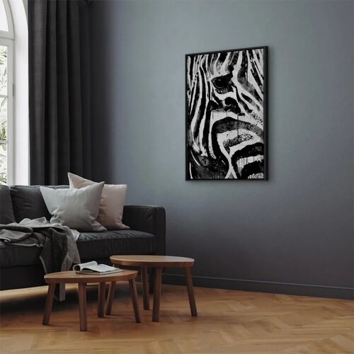  Slika - Striped Nature (1 Part) Vertical 80x120 U crnom drvenom okviru Slike