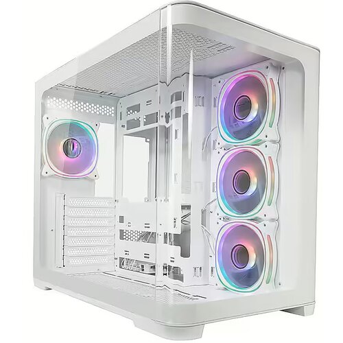 LC-Power tower gaming 8001W-ON pro-storm light 4x120mm argb fan 1xUSB3.0 2xUSB2.0 1xUSB3.0 type-c white Cene