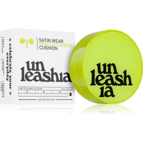 Unleashia Satin Wear Healthy Green Cushion dolgoobstojni tekoči puder v gobici SPF 30 odtenek 23 Bisque 15 g Slike