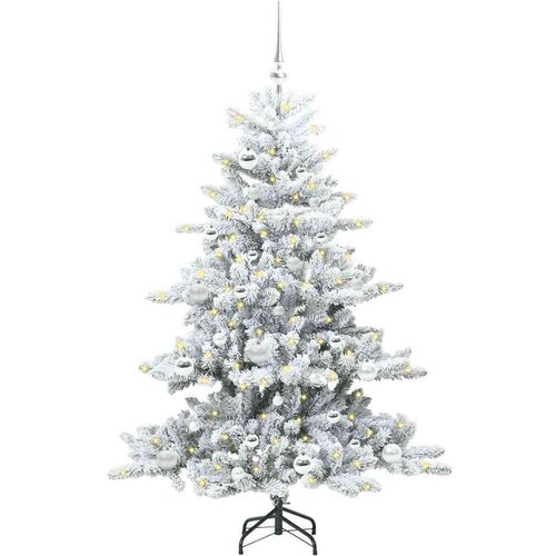 VidaXL Umjetno božićno drvce s nogom with LEDs s stalakom 150cm PVC Slike