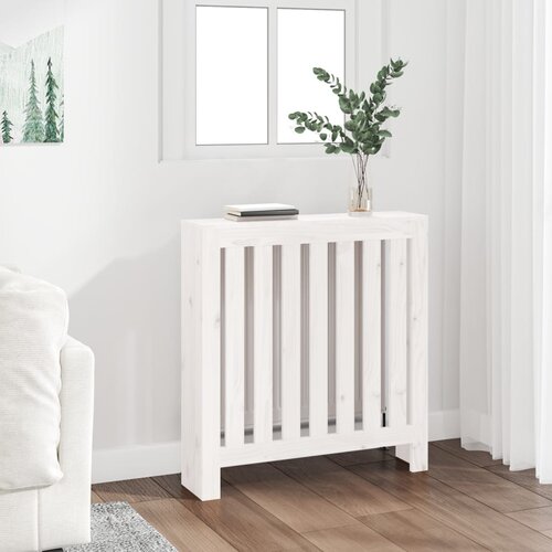 vidaXL Pokrov za radiator bela 79,5x19x84 cm trdna borovina Cene