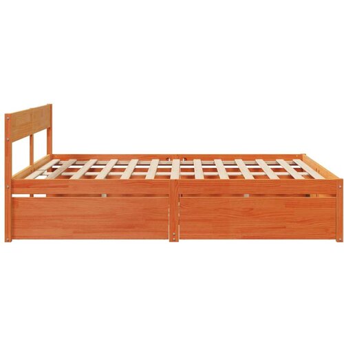  Okvir kreveta s ladice vo&amp;scaron;tano smeđi 180x200 cm od borovine Slike