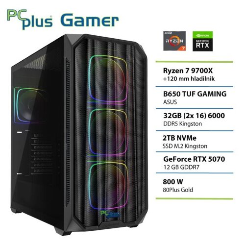 PCPLUS Gamer Ryzen 7 9700X 32GB 2TB SSD RTX 5070 12GB gaming namizni računalnik Cene