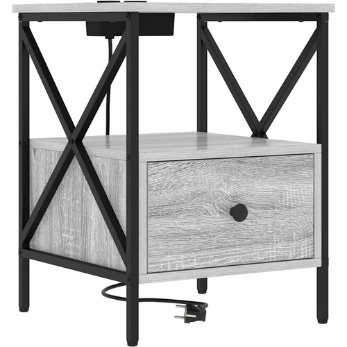  Noćni ormar s ladicama 2 pcs Siva Sonoma 41,5 x 40,5 x 55 cm Slike
