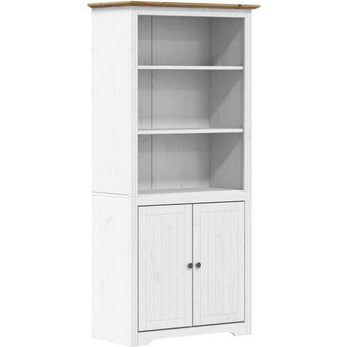 VidaXL Knjižna omara BODO bela in rjava 80x40x172 cm trdna borovina, (20801357) Slike