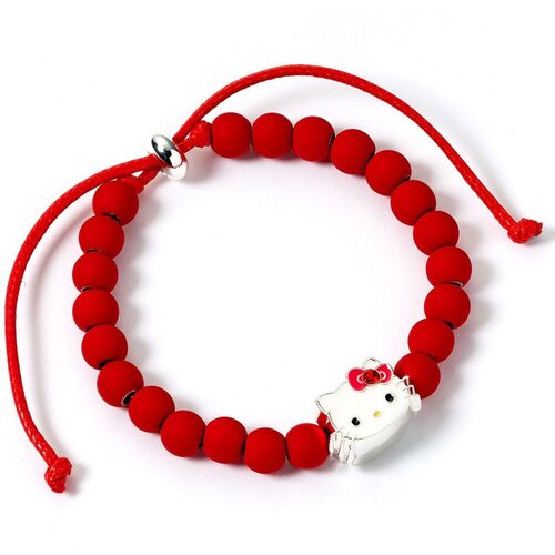 Hello Kitty Narukvica s crvenim perlicama, podesiva 17-21 cm Slike