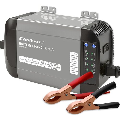 Qoltec Intelligent Professional Monolith Battery Charger for LiFePO4 AGM GEL SLA batteries | 30A | 12V Cijene
