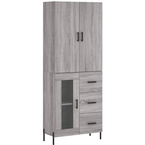 vidaXL Visoka komoda siva sonoma 69,5x34x180 cm inženirski les, (20806100) Cene