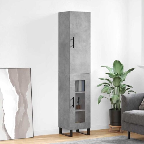  Visoka komoda siva betona 34,5x34x180 cm od konstruiranog drva Slike