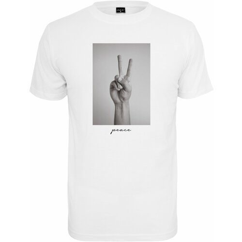 MT Men White T-shirt with peace sign Cene