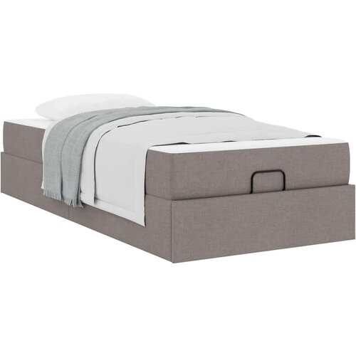 VidaXL krevetna konstrukcija s madracem sivo-smeđa 80 x 200 cm tkanina Slike
