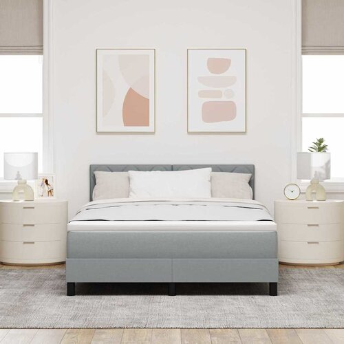  Krevet s opruga kutije Svijetlo siva 140 x 200 cm tkanina Slike