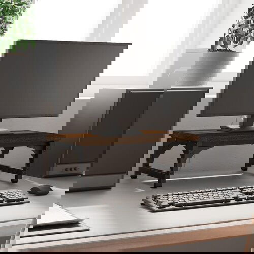 vidaXL Stalak za monitor smeđa boja hrasta 37 x 23 x 14 cm drveni Cijene