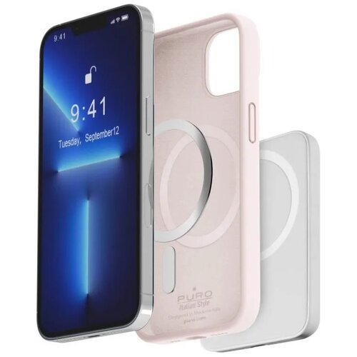 Icon Silikonski ovitek za iPhone 14 Plus, združljiv z MagSafe, Roza, (21153725) Cene