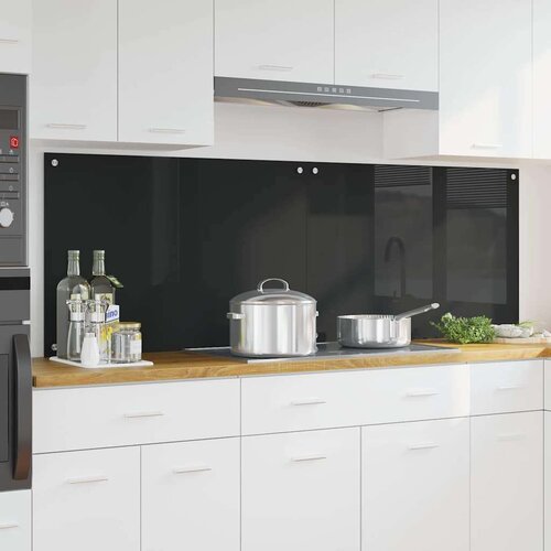 VidaXL Kuhinjski za&amp;scaron;tita Crna 90 x 60 x 0.8 cm Slike