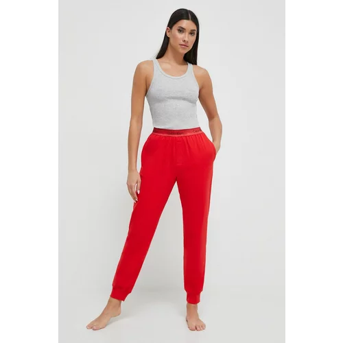 Calvin Klein Underwear Homewear hlače boja: crvena, bez uzorka