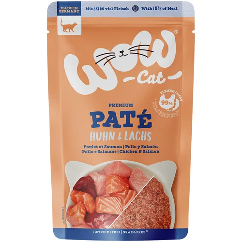 WOW Cat Adult 12 x 125 g – Piletina i losos