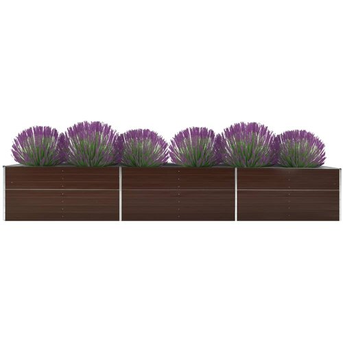 vidaXL Visoka greda pocinkano jeklo 480x80x45 cm rjava Cene