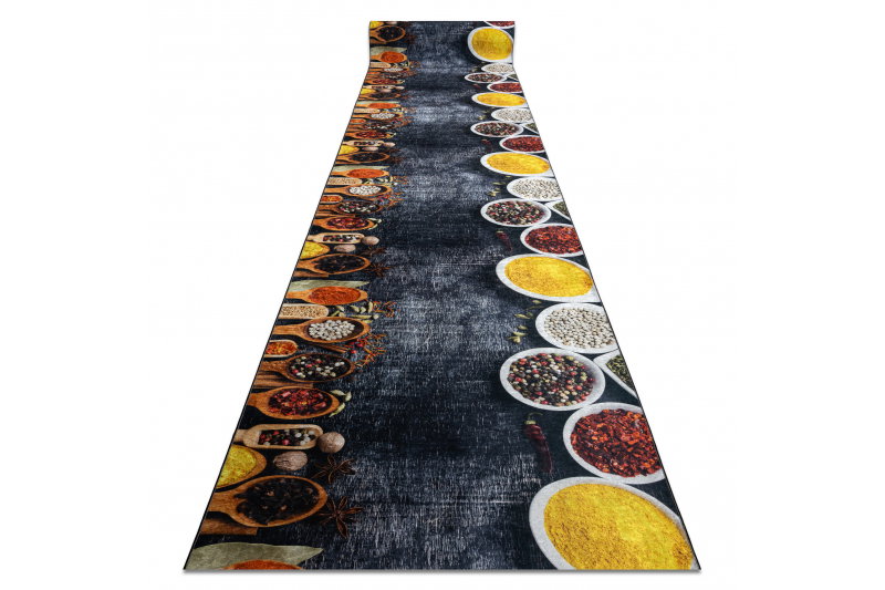 RugsX Tekač gumiran LOTUS KITCHEN 40580 Jedi, kuhinja siva / rumena pralna protizdrsna 100 100x650 cm, (5000174458) Cene