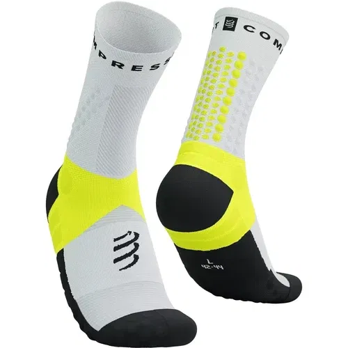 Compressport Ultra Trail Socks V2.0 White/Black/Safety Yellow T2 Čarape za trčanje