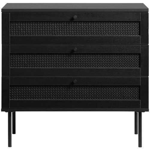 Unique Furniture Crna niska komoda u dekoru hrasta 80x75 cm Pensacola - Cijene