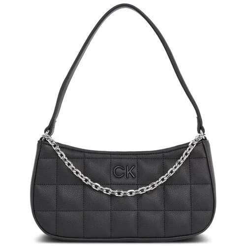 Calvin Klein Ročna torba Square Quilt Chain Elongated Bag K60K612017 Črna