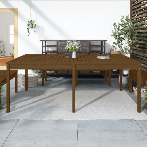 The Living Store Vrtna miza medeno rjava 203,5x100x76 cm trdna borovina - Vrtna Miza, (21477301) Slike
