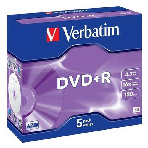 Verbatim DVD+R 4.7GB 16X 43497 JAWEL CASE MATT SILVER 1/5 Slike