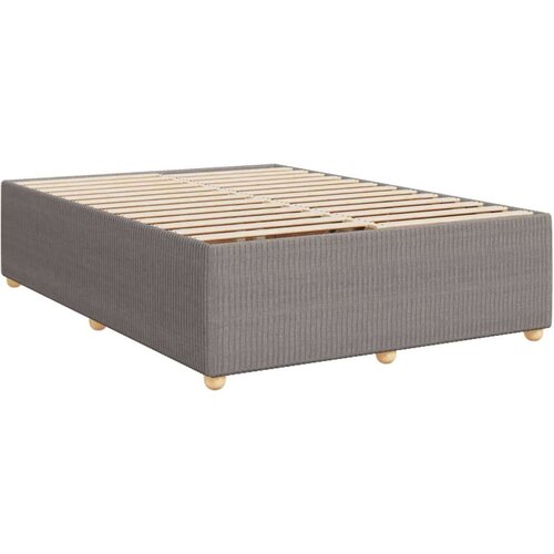 VidaXL Krevet s oprugama i madracem smeđesivi 140 x 190 cm od tkanine Slike