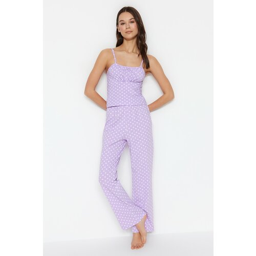 Trendyol Pajama Set - Purple - Polka dot Slike
