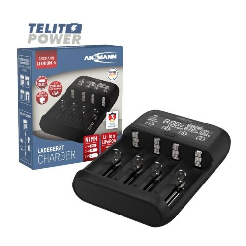 Ansmann Lithium 4 Universalladegerät mit 2x 18650 Akkuzellen (2600mAh) punjač litijev-ionski, LiFePO4, nikalj-metal-hidr Cene