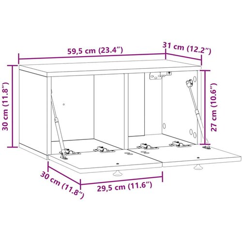  ormar za zid Zidne Betonska siva 59 5 x 31 x 30 cm Slike