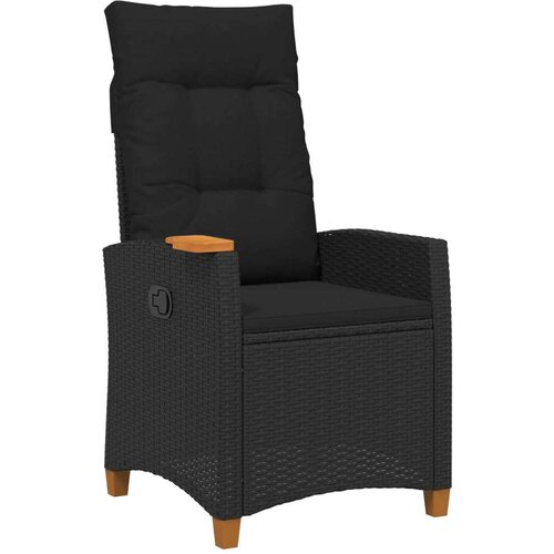  Fotelja za ležanje s pločom za čaj Crna 62 x 64 x 112 cm - Crna Cene