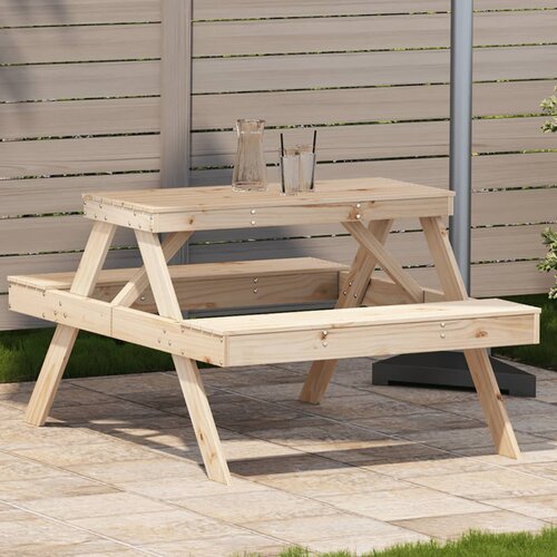 vidaXL Piknik miza 105x134x75 cm trdna borovina Cene
