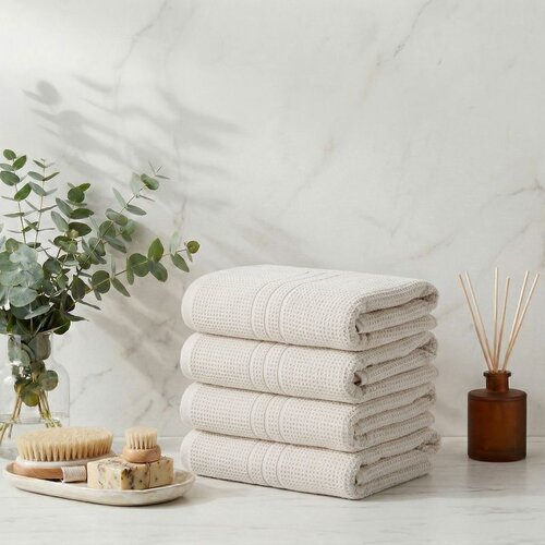  Central - Ecru Ecru Hand Towel Set (4 Pieces) Slike
