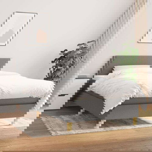  Box spring postelja z vzmetnico temno siva 90x200 cm blago, (20723284) Slike