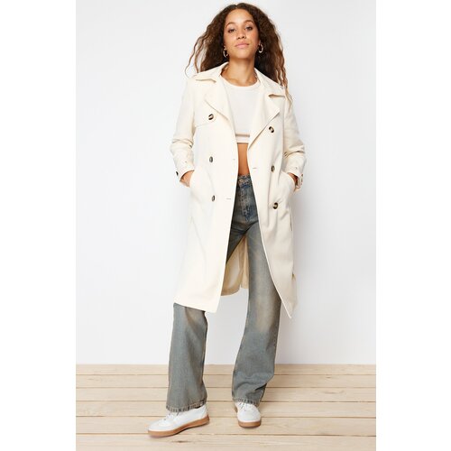 Trendyol Stone Belted Trench Coat Cene