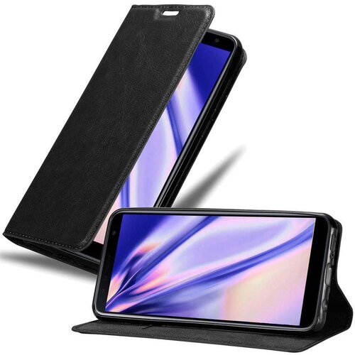 Cadorabo Ohi&scaron;je, združljivo z Samsung Galaxy J6 PLUS v nočna črna - Za&scaron;čitni ovitek z magnetnim zapiranjem, stoječo funkcijo in režo za kartice, (20560744) Cene