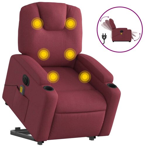 Maison Chic Električni masažni naslanjač - Relax naslanjač s funkcijo vstajanja vinsko rdeč, (22062327) Cene