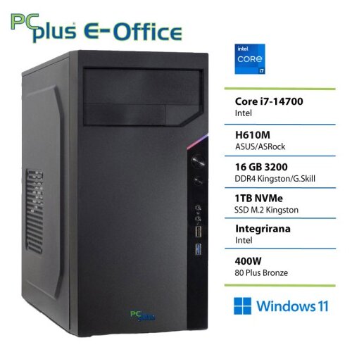 PCPLUS e-office i7 14700 16GB DDR4 1TB SSD Windows 11 Pro namizni računalnik Cene