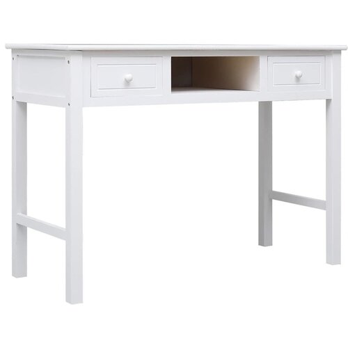  Radni stol bijeli 108 x 45 x 76 cm od masivnog drva paulovnije Cijene